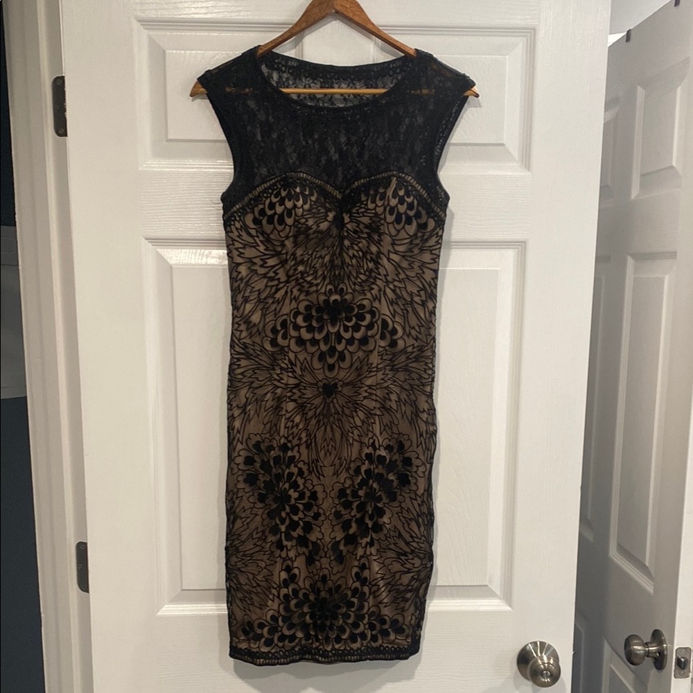 Sue Wong Blue Sequin Embellished Sheath Dress Cocktail